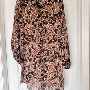Paisley Print Women's Tunic Top